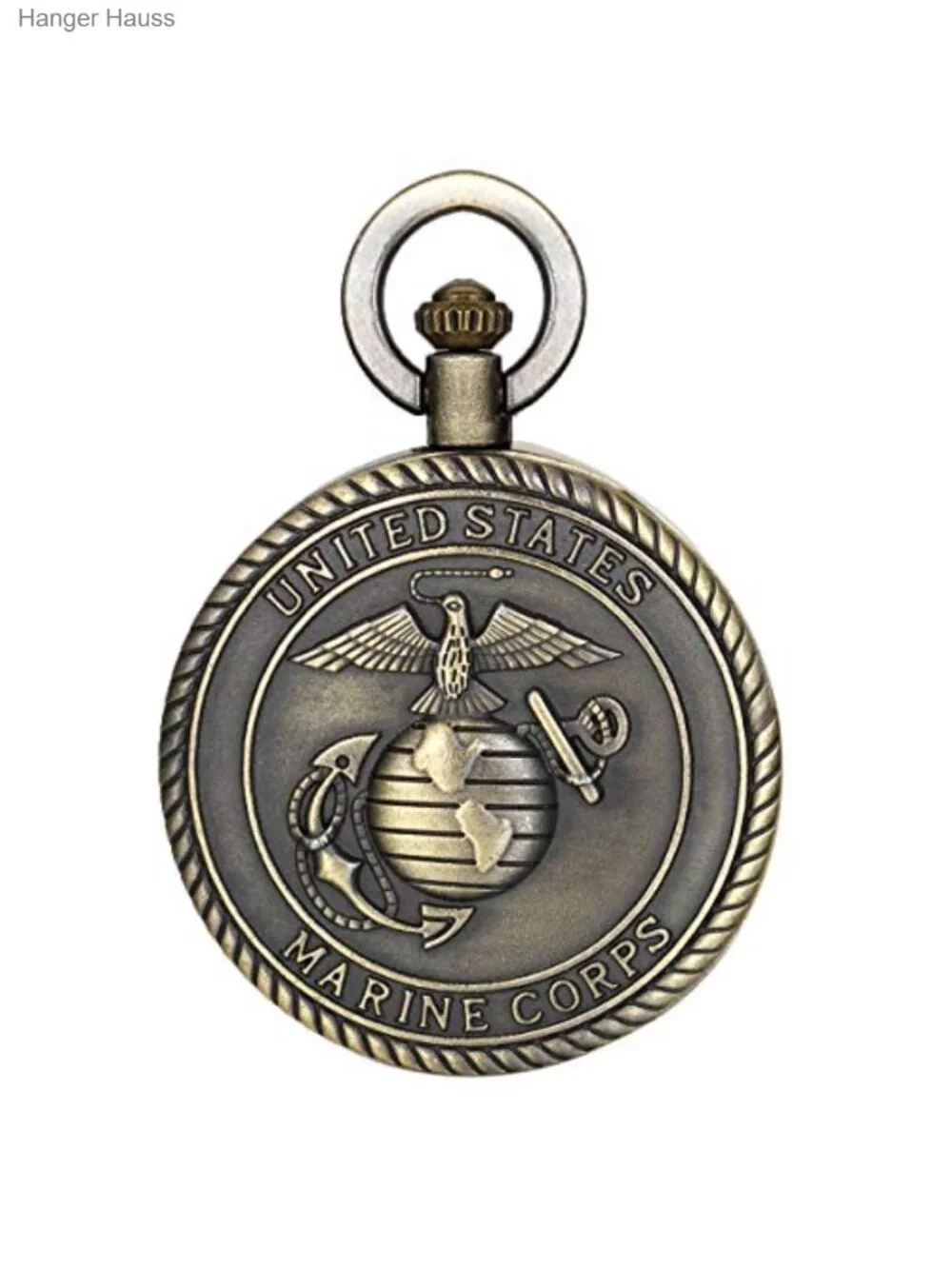 Bronze Retro Pocket Watch USMC Veterans Quartz Military